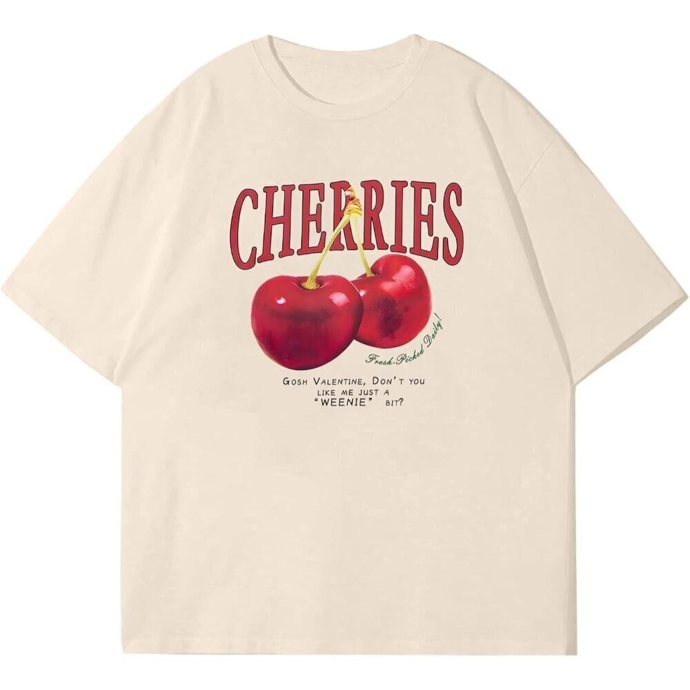 🆕Brand New - Men's Apricot Cherry Fruit Printed T Shirts